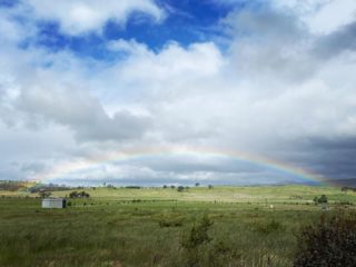 Don’t think I’ve ever seen such a squat little rainbow. Kinda cute.

#rainbow #rainbowlove #landscape #cloudscape #rainyday